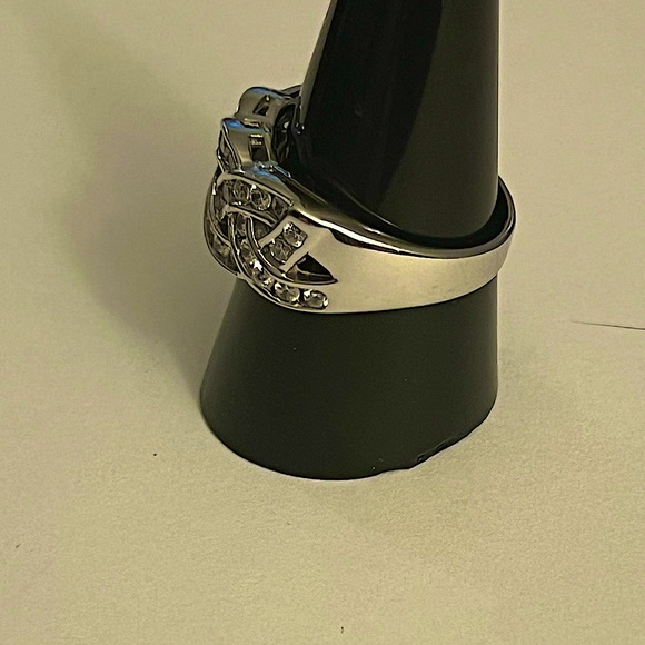 Sterling Silver with Cubic Zirconia Braided Ring - Picture 2 of 6